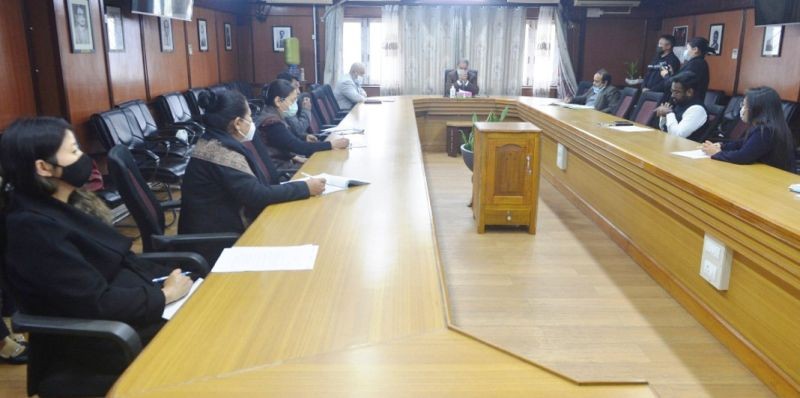 Nagaland Chief Secretary with officers from various State Government Departments during the meeting held on March 3. (DIPR Photo) 